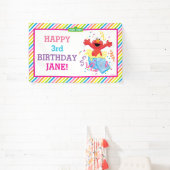 Rue Sésame | Bannière d'anniversaire Elmo Girl (Insitu)