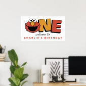 Rue Sésame | Elmo - Affiche Premier Anniversaire (Bureau à domicile)