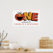 Rue Sésame | Elmo - Affiche Premier Anniversaire (Cuisine)