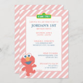 Rue Sésame | Elmo - Invitation d'anniversaire pour (Devant / Derrière)