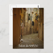 Ruelle noire à Naples, Italie carte postale texte (Devant / Derrière)