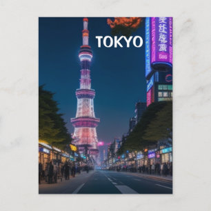Rues de Tokyo la nuit  Carte postale
