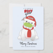 RUFF Jaar Engelse Bulldog in Face Mask Feestdagenkaart (Voorkant)