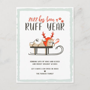 Ruff Jaar   Funny Dog kerstfeestdag Briefkaart