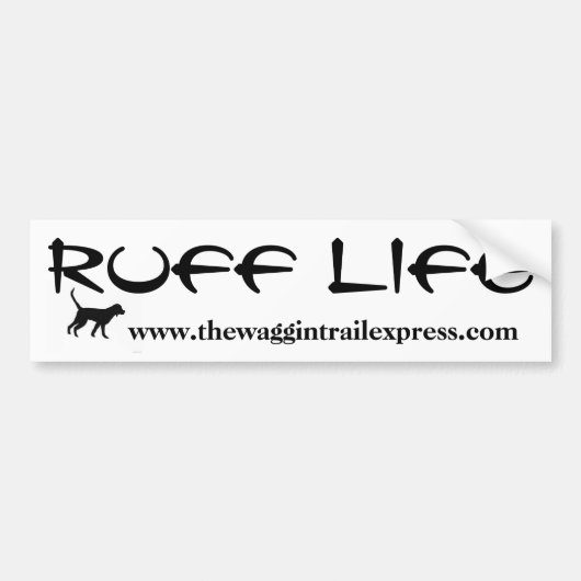 RUFF LIFE Bumpersticker: Waggin Trail Express Bumpersticker (Voorkant)