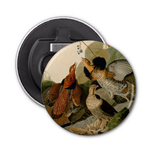 Ruffed Grouse Audubon Game Bird Button Flesopener