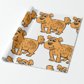 Ruffelig Oranje Puppy Hond Cadeaupapier (Uitgerold)
