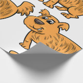Ruffelig Oranje Puppy Hond Cadeaupapier (Hoek)