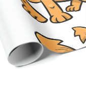 Ruffelig Oranje Puppy Hond Cadeaupapier (Rol Hoek)