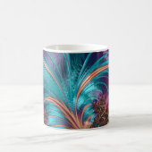Ruffle A enkele feathers Fractal Art Coffee Mok (Center)