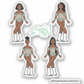 Ruffle Majorette / Dancer Stickers Groene Stenen (Voorkant)