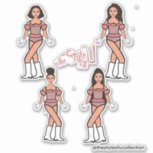 Ruffle Majorette / Dancer Stickers Perzik Blend