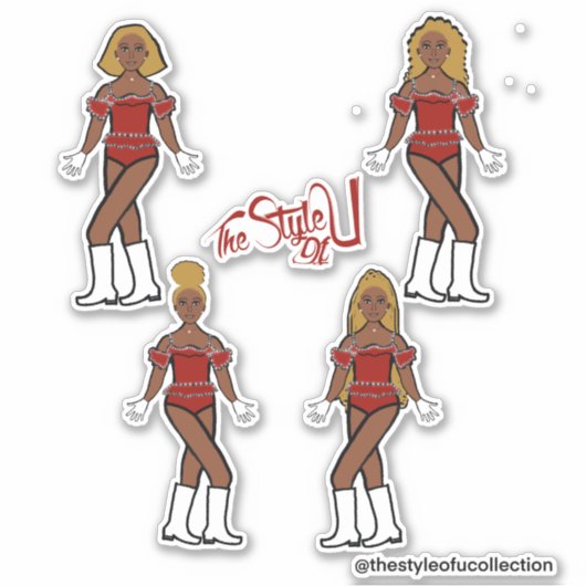 Ruffle Majorette / Stickers Danseuse Diamant Rouge (Devant)