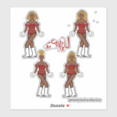 Ruffle Majorette / Stickers Danseuse Diamant Rouge (Feuille)
