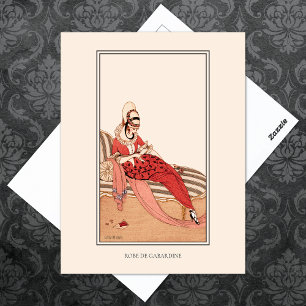 Ruffled Dress Wegener Franse Nouveau Mode Briefkaart