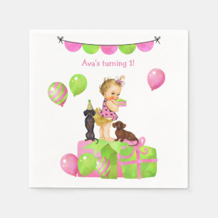 Ruffled Pants Baby Girl Dachshund Napkins Servet