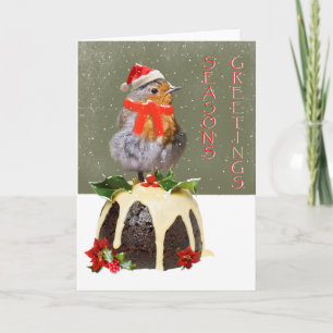 Ruffled Robin Christmas Kaart (blanco tekst)