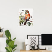 Rufous Hummingbird Bird Art Print Poster (Thuiskantoor)