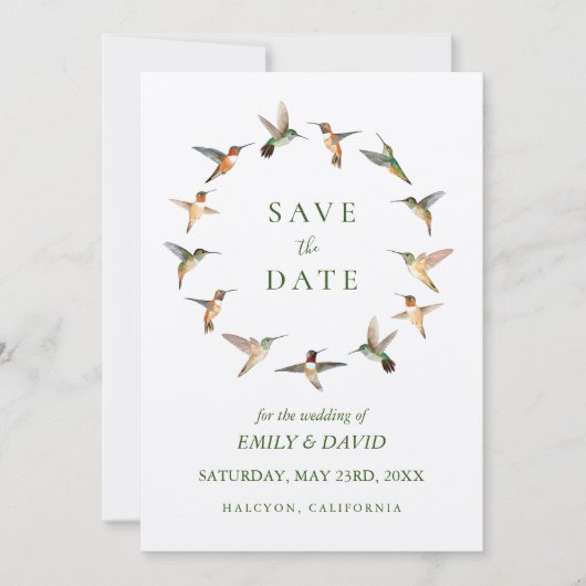 Rufous Hummingbird Sparen de Datum Aankondiging (Voorkant)