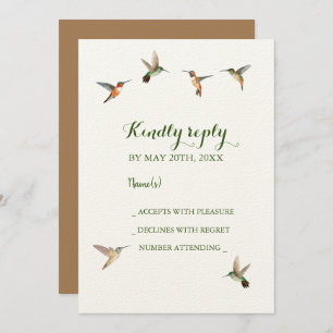 Rufous Hummingbird Wedding RSVP Uitnodiging