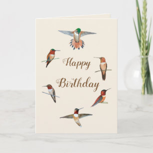 Rufous Kaart van de Verjaardag van Kolibries