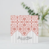 Rufous Wedding Damask DIY Kaart (Staand voorkant)