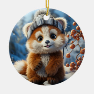 Rufus - Een schattige rode panda Keramisch Ornament