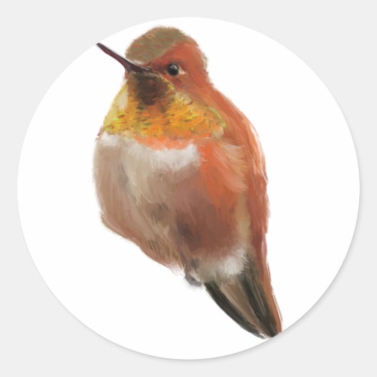 Rufus kolibrie (Selasphorus rufus) Ronde Sticker (Voorkant)