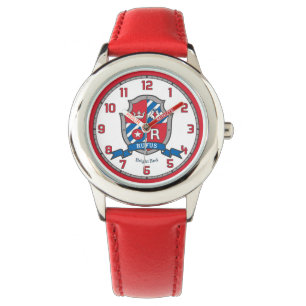 Rufus letter R betekent roodblauwe vogel Horloge