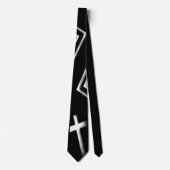 Rug en wit kruis en diamantpatroon stropdas (Voorkant)