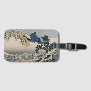 Rug Fuji berg van de Minobu-rivier Hokusai Bagagelabel