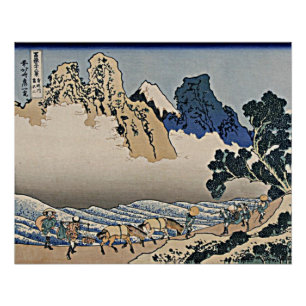 Rug Fuji berg van de Minobu-rivier Hokusai Perfect Poster