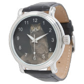 Rug Great Horned Owl Horloge (Gekanteld)