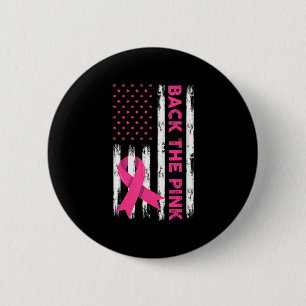 Rug het roze borstkankerbewustzijn T-Shirt62 Ronde Button 5,7 Cm
