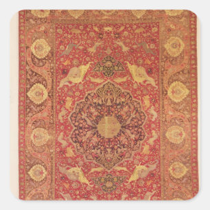 Rug ingericht met scènes van vechtdieren vierkante sticker