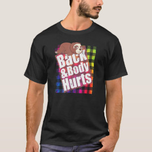 Rug & Lichaam Doet Pijn TieDye Plaid Citaat Yoga T-shirt
