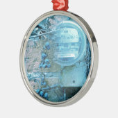 Rug Uitzicht Blues Tint Metalen Ornament (Links)