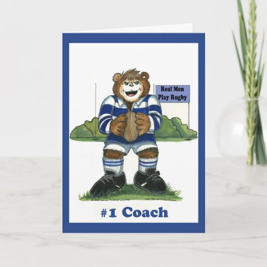 Rugby #1 Coach Card Bedankkaart (Voorkant)