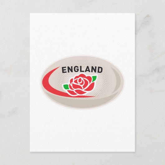 Rugby Ball England Engels Roos Briefkaart (Voorkant)