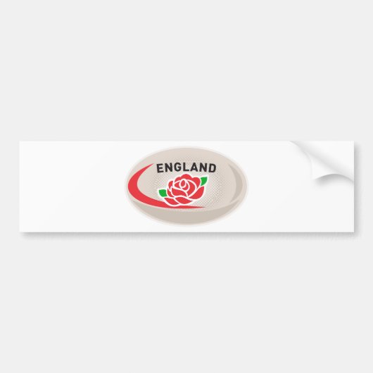 Rugby Ball England Engels Roos Bumpersticker (Voorkant)
