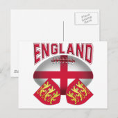 Rugby Ball Flag of England Briefkaart (Voorkant / Achterkant)