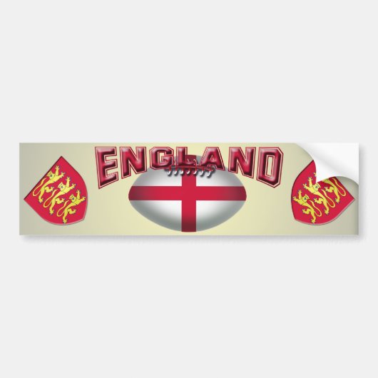 Rugby Ball Flag of England Bumpersticker (Voorkant)