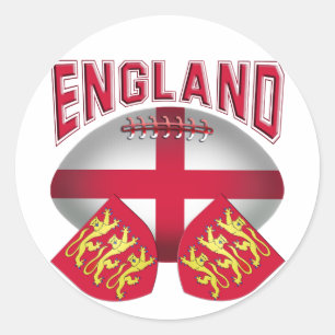 Rugby Ball Flag of England Ronde Sticker