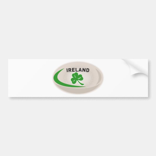 Rugby Ball Ireland Shamrock Bumpersticker (Voorkant)