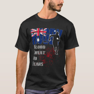 Rugby Bloed Zweet Geen Angst Scrum Maul En Ruck Au T-shirt
