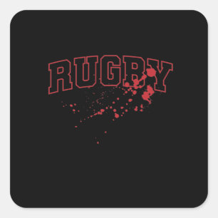 Rugby Blutspritzer Football Sport Fans Vierkante Sticker