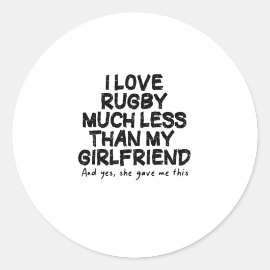 Rugby Boyfriend cool verjaardag Gift Idee Voor bf Ronde Sticker (Voorkant)