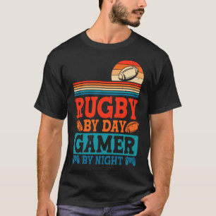 Rugby By Dag Gamer Door Nacht Videogame Lover Retr T-shirt