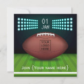 Rugby Celebration Party Invitation ajouter la phot (Devant)