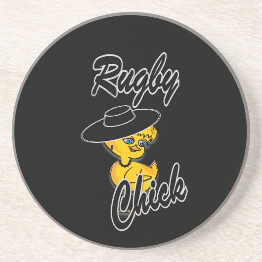 Rugby Chick #4 Zandsteen Onderzetter (Voorkant)